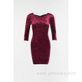 Ladies velvet dress with backless for Sale